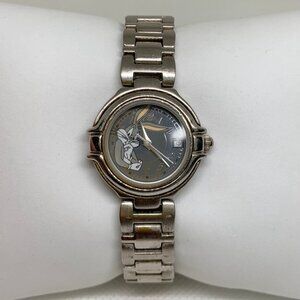 Vintage Warner Bros Bugs Bunny women  Date Watch  silver tone 24mm running